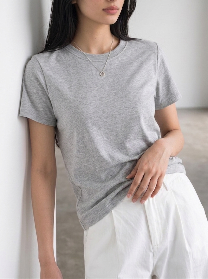 Regular Fit Cotton T-Shirt (Grey)