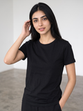 Regular Fit Cotton T-Shirt (Black)