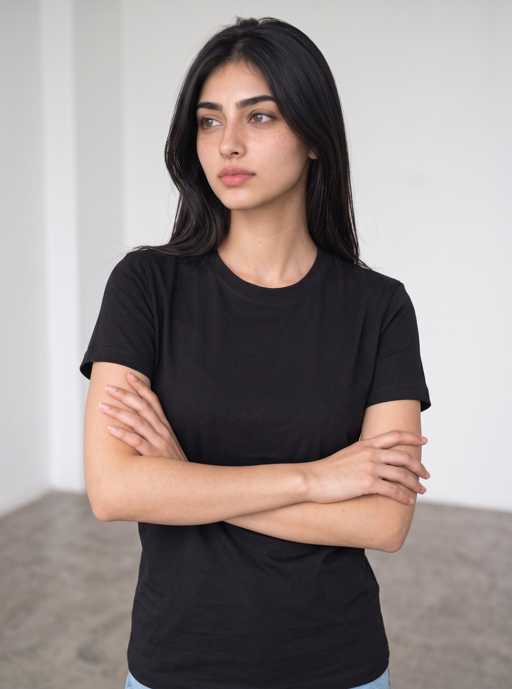 Regular Fit Cotton T-Shirt (Black)