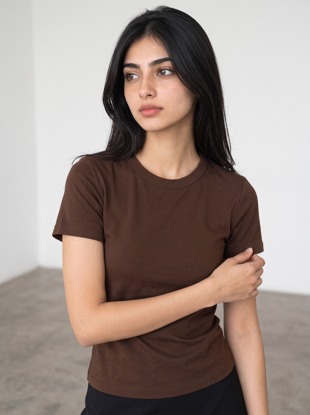 Regular Fit Cotton T-Shirt (Brown)