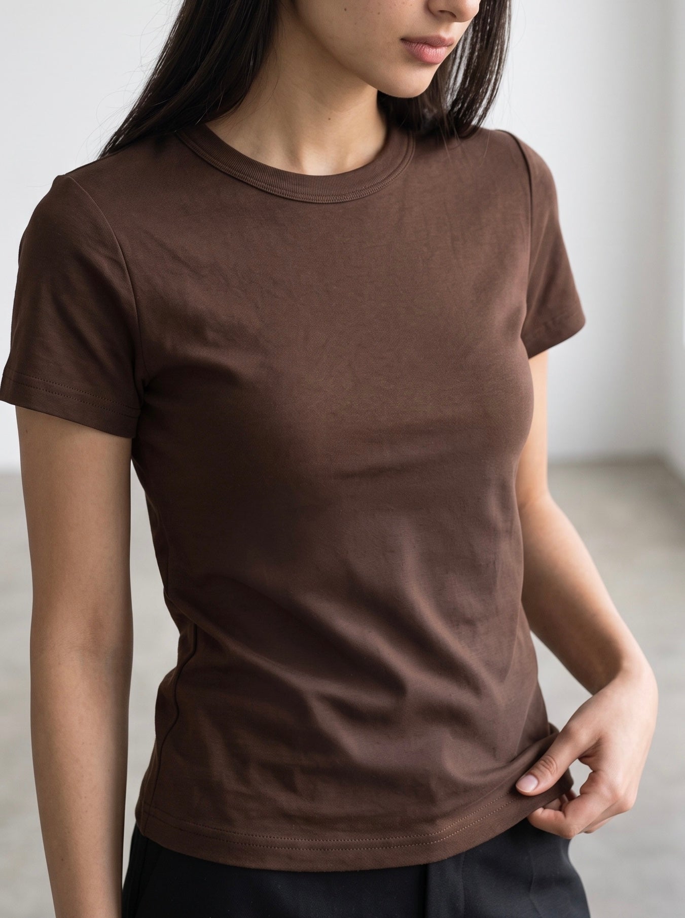Regular Fit Cotton T-Shirt (Brown)