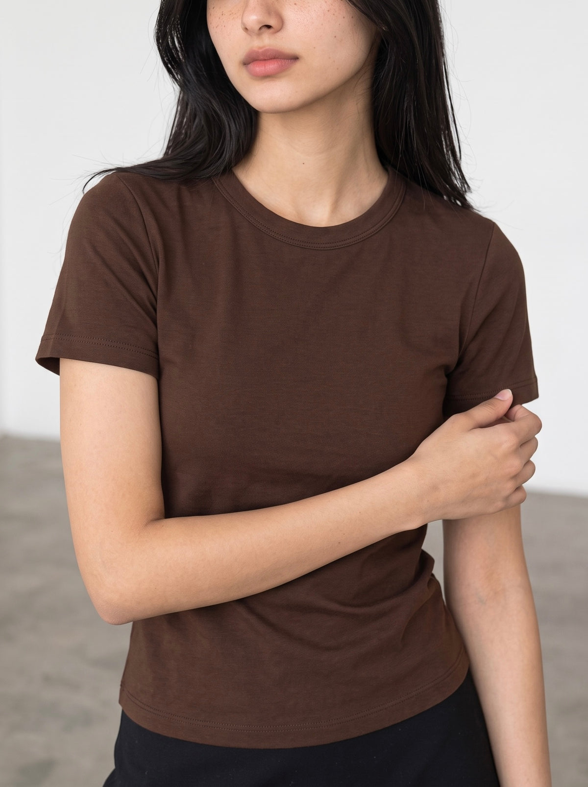 Regular Fit Cotton T-Shirt (Brown)