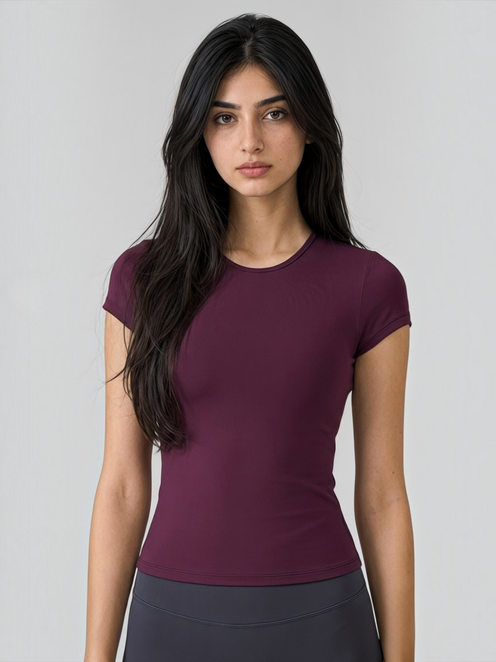 Slim Fit Stretch T-Shirt (Plum)