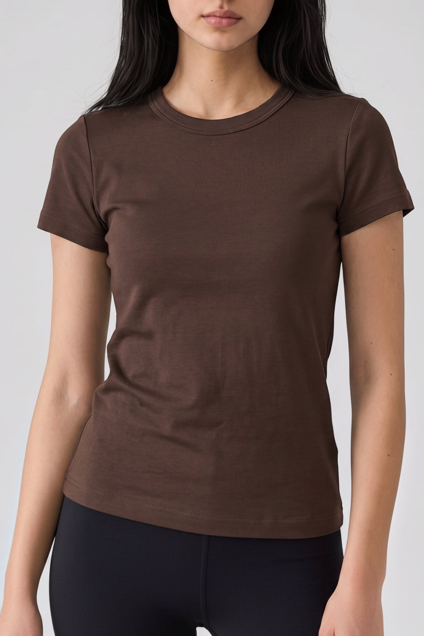 Regular Fit Cotton T-Shirt (Brown)