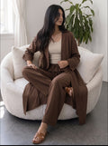 Brown plain kimono