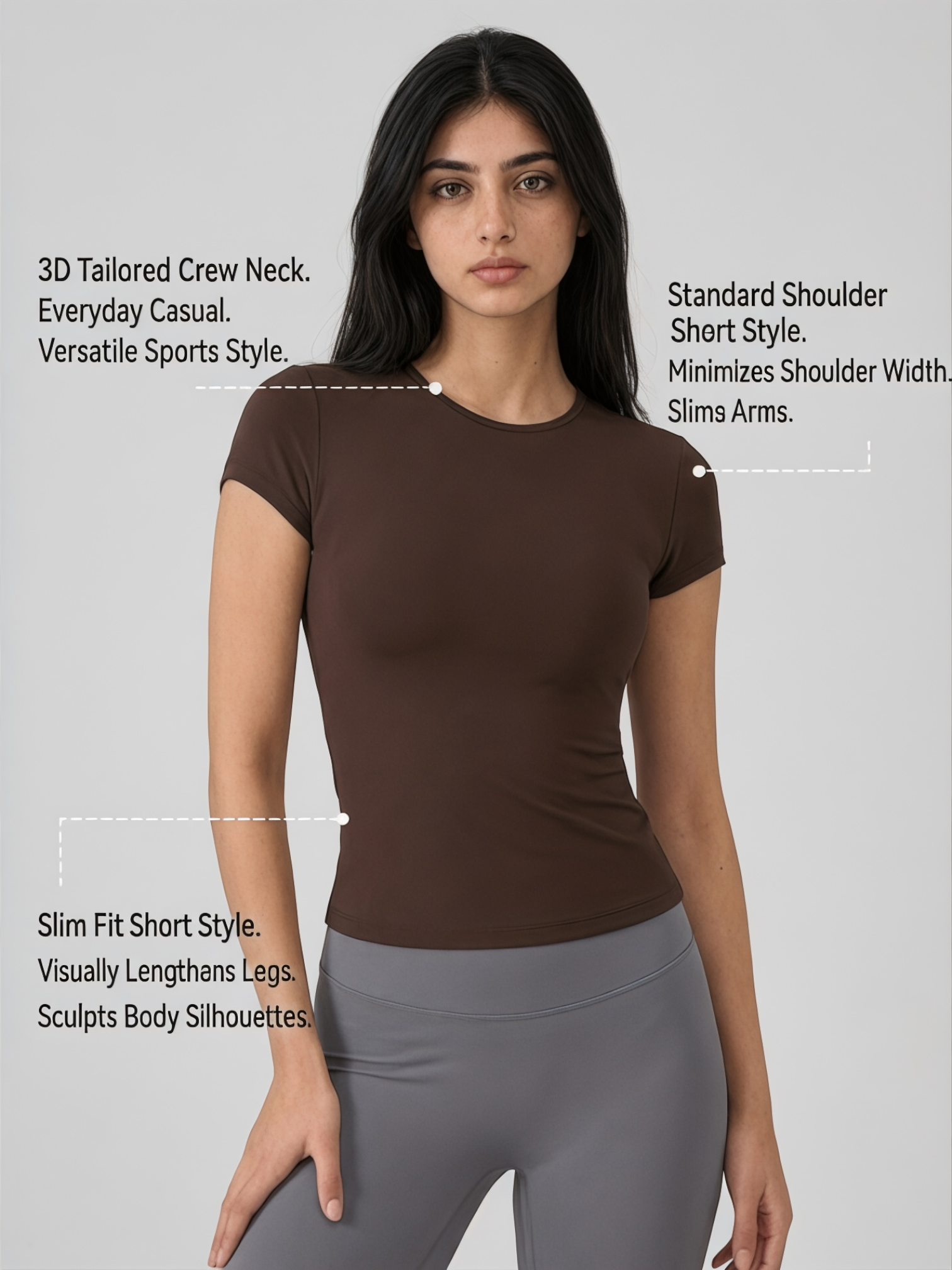 Slim Fit Stretch T-Shirt (Espresso)