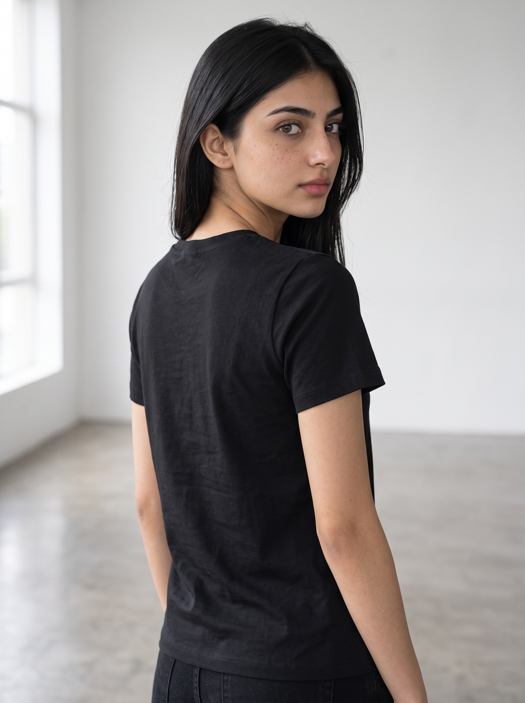 Regular Fit Cotton T-Shirt (Black)