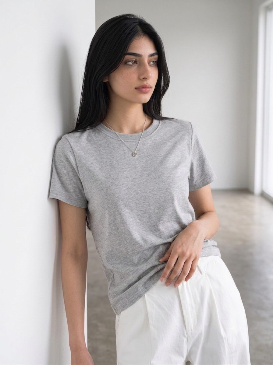 Regular Fit Cotton T-Shirt (Grey)