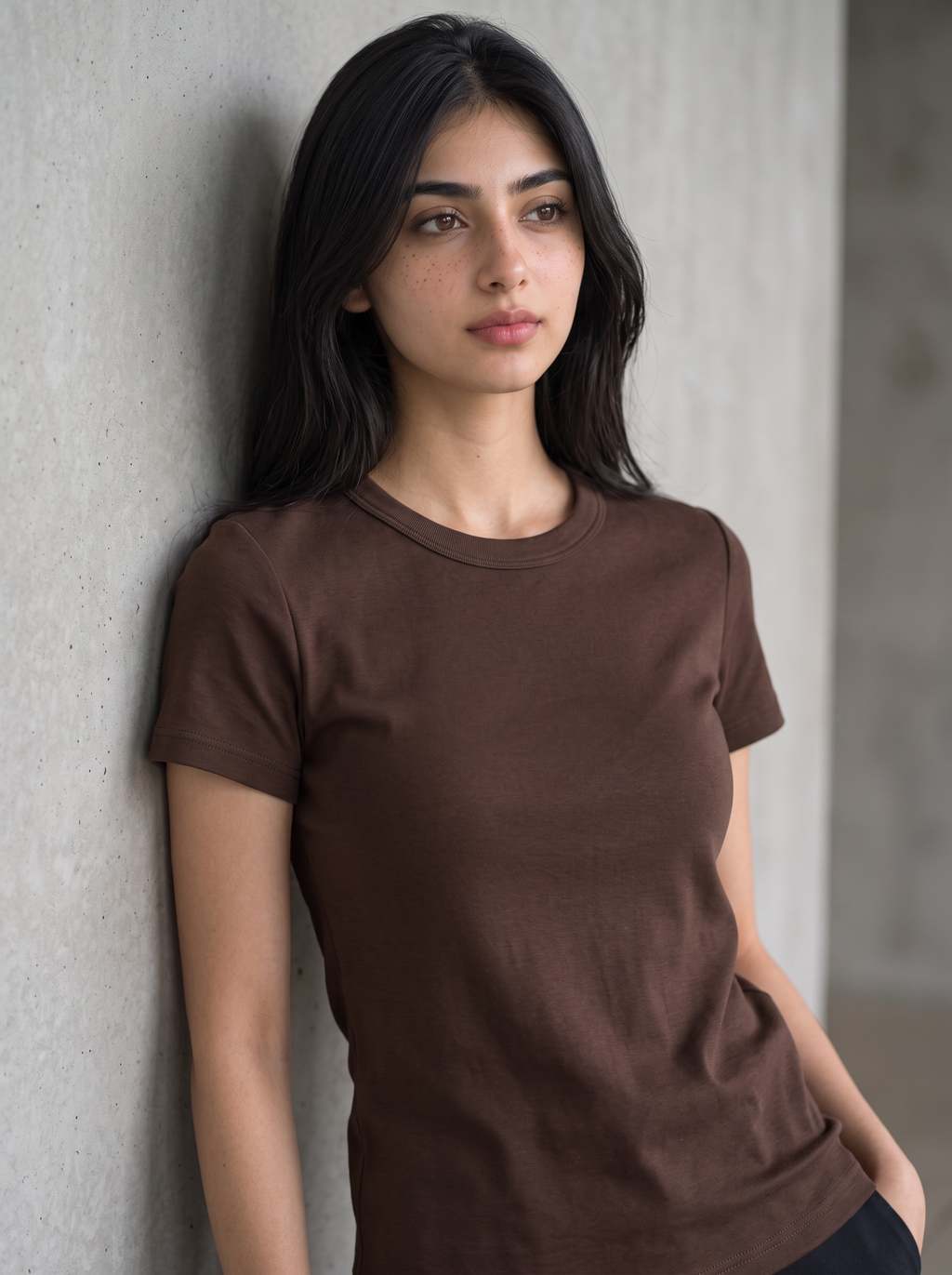 Regular Fit Cotton T-Shirt (Brown)