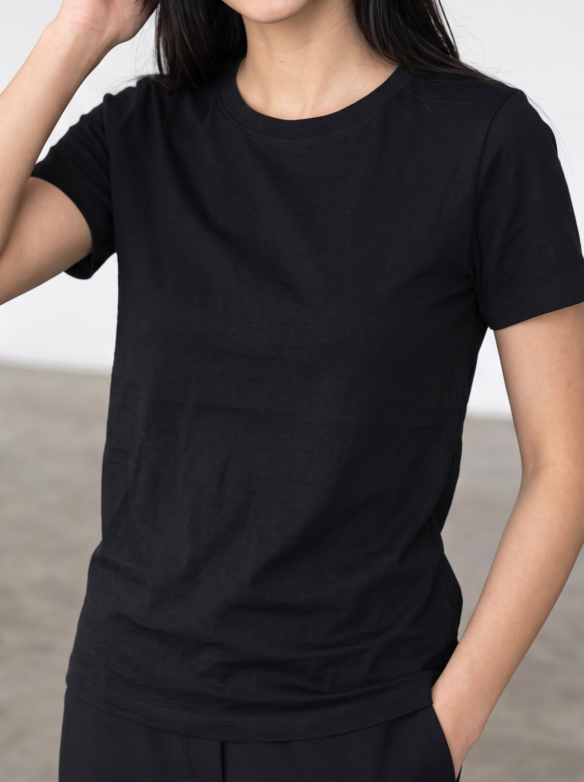 Regular Fit Cotton T-Shirt (Black)